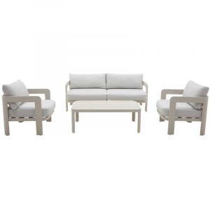 Salon de jardin en aluminium taupe Loréa