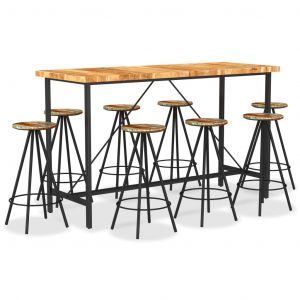 VidaXL Ensemble de bar 9 pcs Bois d'acacia et de récupération massif