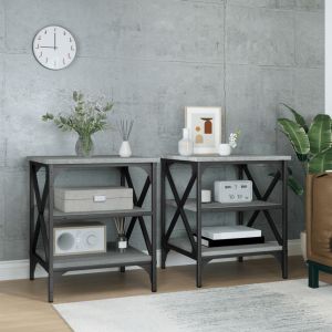 VidaXL Tables d'appoint 2 pcs Sonoma gris 40x42x50 cm Bois ingénierie