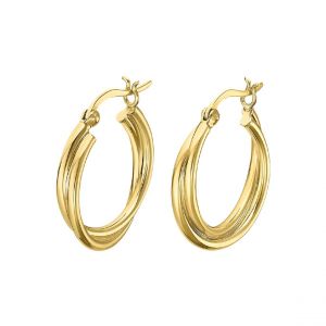 Créoles Lotus Silver Hoops LP3385-4-2 Argent doré