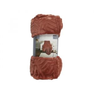 Plaid Flanelle Embosse Terracotta 150x200cm M12