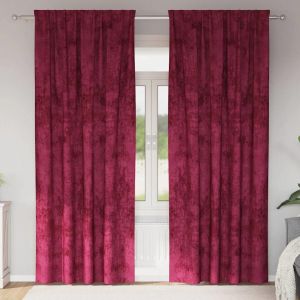 VidaXL Rideau 2 Pcs Rouge Bordeaux 245 X 140 Cm Velours