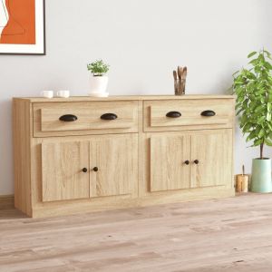 VidaXL Buffets 2 pcs chêne sonoma bois d'ingénierie Sonoma oak