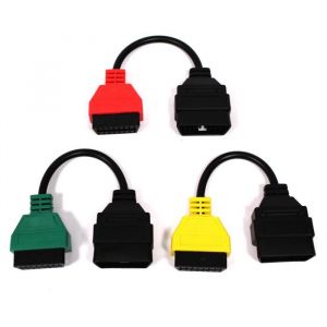 C&acirc;ble d'adaptateur de connecteur OBD II &agrave; Fiat Alfa-Romeo pour FiatECUscan Kit de 3 c&acirc;bles