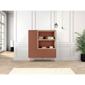 Bobochic Buffet Buffet haut 2 portes 120 cm atlas avec niches Rouge - Rouge