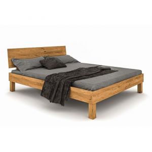 Terre de Nuit Lit avec pieds carr&eacute;s et t&ecirc;te de lit en ch&ecirc;ne massif clair 160x200 - LT36004 - Bois naturel