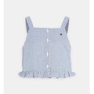 Tommy Hilfiger Débardeur rayé à volant Bleu - Couleur Bleu - Taille 16-20 ans