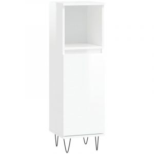 VidaXL Armoire de salle de bain blanc brillant 30x30x100 cm 831558