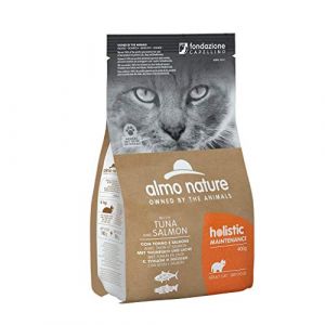 Almo Nature Nature Holistic Maintenance Croquettes pour Chats Adultes avec Thon et Saumon - Sac de 400 g.