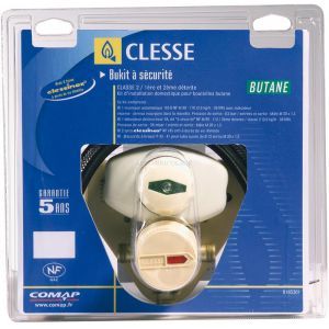 Clesse Kit d'installation détente à sécurité avec lyres en élastomère BUKIT SCT Butane M20x150