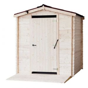 Habrita Abri WC bois massif avec plancher adapté aux Personnes à Mobilité Réduite