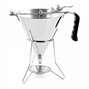Royal Catering Entonnoir à Piston En Inox Sauce Crème Pâtisserie 1,8 l 3 Douilles + Support