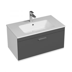 Saniverre - rubite Meuble salle de bain simple vasque 1 tiroir largeur 80 cm Anthracite