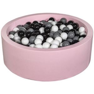Piscine à balles Aire de jeu + 450 balles rose noir,blanc,gris