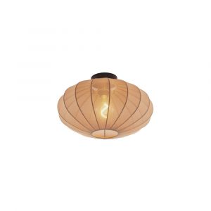Qazqa Plafonnier Japandi marron avec abat-jour en tissu - Bida