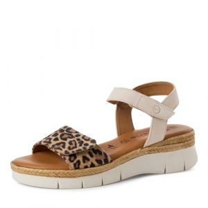 Tamaris Sandales compens&eacute;es pour femme 1-28220-44 Ivoire/l&eacute;opard 36 EU, Ivoire Leopard, 36 EU