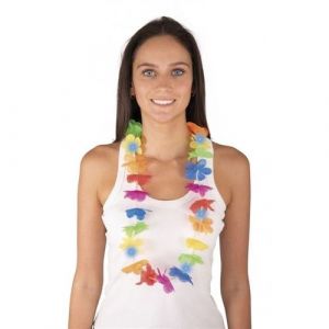 Ruedelafete Collier de fleur hawaïen - Multi couleur - Lumineux - Déguisement - Soirée