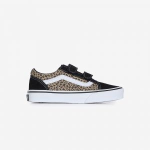 Vans Old Skool V Noir/leopard - Enfant -