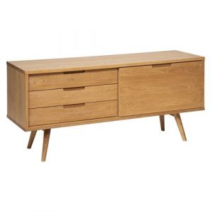 Pegane Buffet commode en bois coloris beige - longueur 160 x profondeur 72 x hauteur 44 cm -