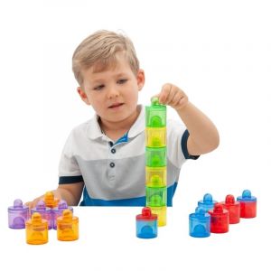 TickiT 73105 Translucent Colour Pot Set, 42 mm Dia, 18 Pieces, Translucent