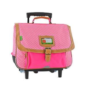 Image de Tann's Cartable à roulettes Vichy 38 cm CP/CE1 Fuschia rose