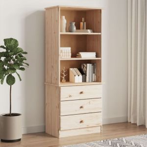 VidaXL Bibliothèque avec tiroirs alta 60x35x142 cm bois massif de pin