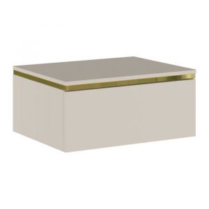 Pascal Morabito Lot de 2 tables de chevet suspendues avec 1 tiroir- Beige et dor&eacute; - vukia de