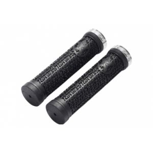 Reverse Paire de grips stamp single lock on o30mm x 135mm noir argente