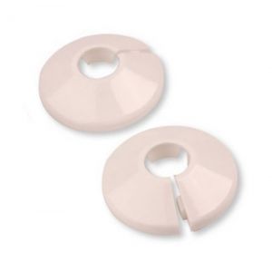 Image de Wirquin 2pcs 2x Blanc PVC Radiateur 28mm Couvre Tuyau Collier Rose Trou Caché