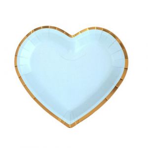 10 iettes Carton C?Ur Bord Or 22 5x20cm Bleu Neuf