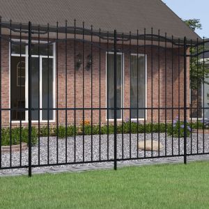 VidaXL Clôture de jardin avec sommet de lance Noir 222 cm n/a