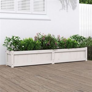 VidaXL Jardinière blanc 180x31x31 cm bois de pin massif
