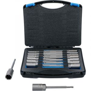 BGS Technic Jeu de douilles &agrave; choc, six pans extra longues 6,3 mm (1/4') pour perceuses 5,5 - 19 mm 15 pi&egrave;ces