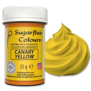 Sugarflair Colours Spectral Concentrated Paste Colours Canary Yellow, Colorant Alimentaire Pâte, Nourriture Dye pour Fondant et Massepain - 25g