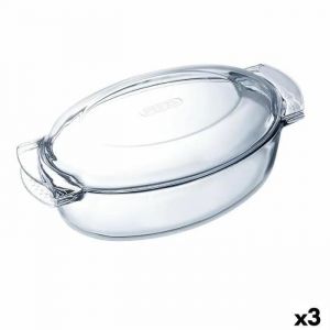 Pyrex Plat De Four Classic Avec Couvercle Ovale 39 X 23 X 15 Cm Transparent Verre (3 Unités)
