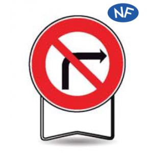 Image de Taliaplast 524404 - Panneau signalisation prescription b2b interdit à droite t1 650mm