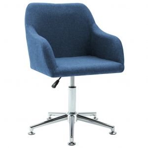 Image de VidaXL Chaise pivotante de salle à manger Bleu Tissu