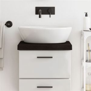 VidaXL Comptoir de salle de bain marron foncé bois massif traité