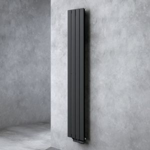 Radiateur pour Chauffage Central 180x31cm Radiateur &agrave; Eau Chaude Panneau Monocouche Design Vertical Noir-Gris fv - Doporro
