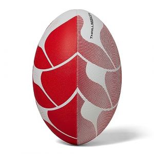 Canterbury Ballon de Rugby Unisexe Thrillseeker Play, Blanc/Rouge, 4