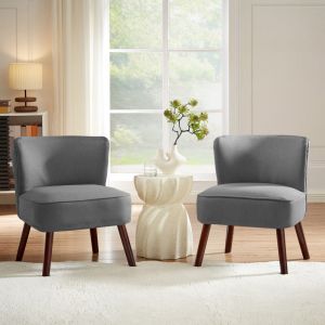 Sicaan - Lot de 2 fauteuils cocktail jofi en tissu gris foncé