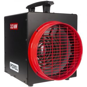 Perel Chauffage soufflant électrique IH0004N 3300W avec thermostat et fonction refroidissement, protection IP24 contre la surchauffe, compact et