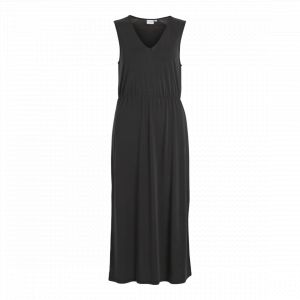 Robe longue FEMME Vila avec sans manches et col v noire