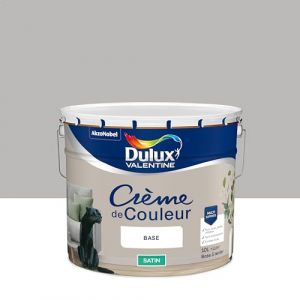 Dulux Valentine Crème de Couleur - Peinture multi-supports intérieure - Satin Béton Gris 10 L