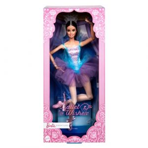Mattel Signature B nseuse Étoile Poupée brune 30,5 cm avec corps articulé, costume de ballerine, tutu, pointes et diadème, cadeau pour les enfants à partir de 6 ans, JCW44