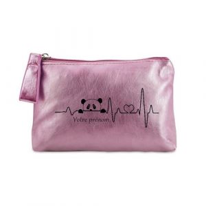 Image de Porte monnaie Taperso personnalisable rose motif panda ligne