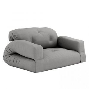 Inside75 Canapé futon standard convertible HIPPO SOFA couleur gris gris Tissu