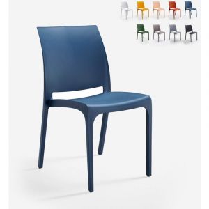 Chaise empilable pour bar restaurant jardin extérieur intérieur Volga BICA bleu