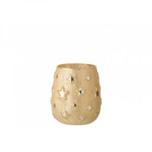 Jolipa Photophore en verre antique or H14,5cm