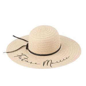 Capeline champêtre future mariée ruban noir 40cm - générique 94896